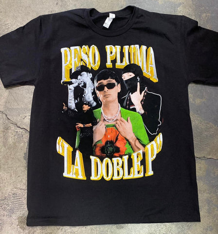 "LA DOBLE P" PESO PLUMA W/ YELLOW LETTERS GRAPHIC TEE