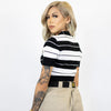 FB COUNTY CHARLIE BROWN CROP TOP BLACK/WHITE