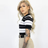 FB COUNTY CHARLIE BROWN CROP TOP BLACK/WHITE