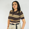 FB COUNTY CHARLIE BROWN CROP TOP BROWN/TAN