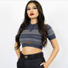 FB COUNTY CHARLIE BROWN CROP TOP - CHARCOAL/GREY