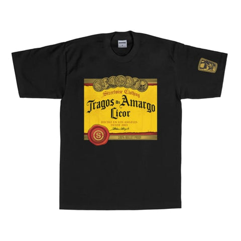 "TRAGOS AMARGO" MEN'S BLACK TEE