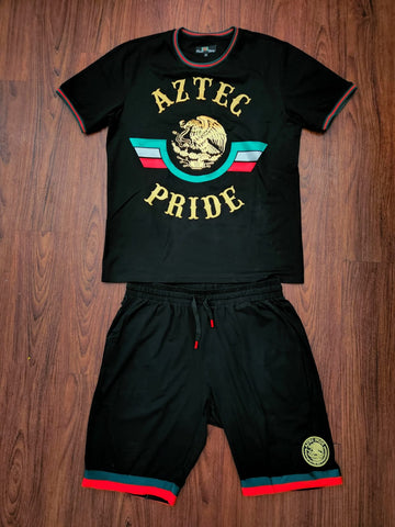 "AZTEC PRIDE" MEN'S T-SHIRT & SHORT GOLD SET