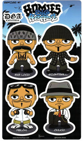 SERIES #1- HOMIES BIG HEADZ Vinyl Decal Stickers