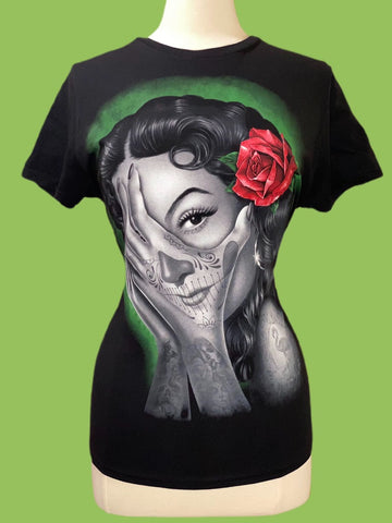 "Maria Felix Half Skull" Women's Tee