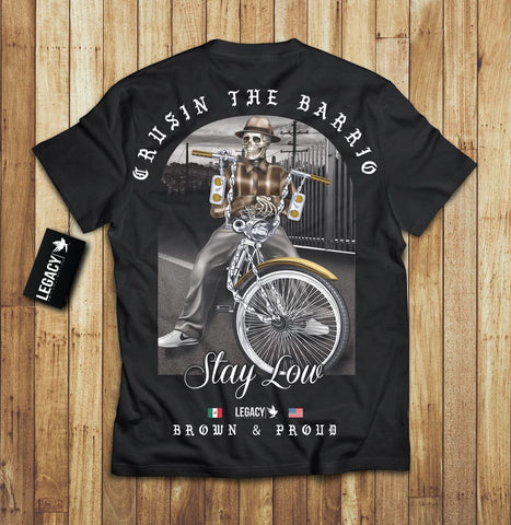 CRUSIN THE BARRIO-STAY LOW MEN'S TEE