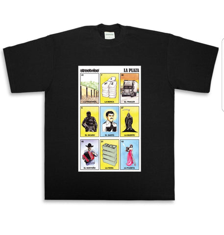 "LA PLAZA LOTERIA" MEN'S BLACK TEE