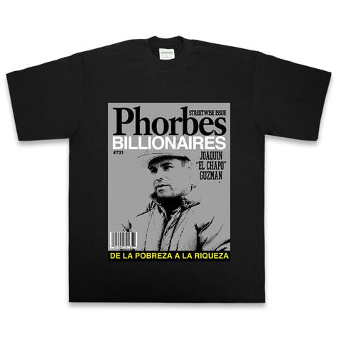 PHORBES BILLIONAIRE "EL CHAPO" BLACK MEN'S TEE